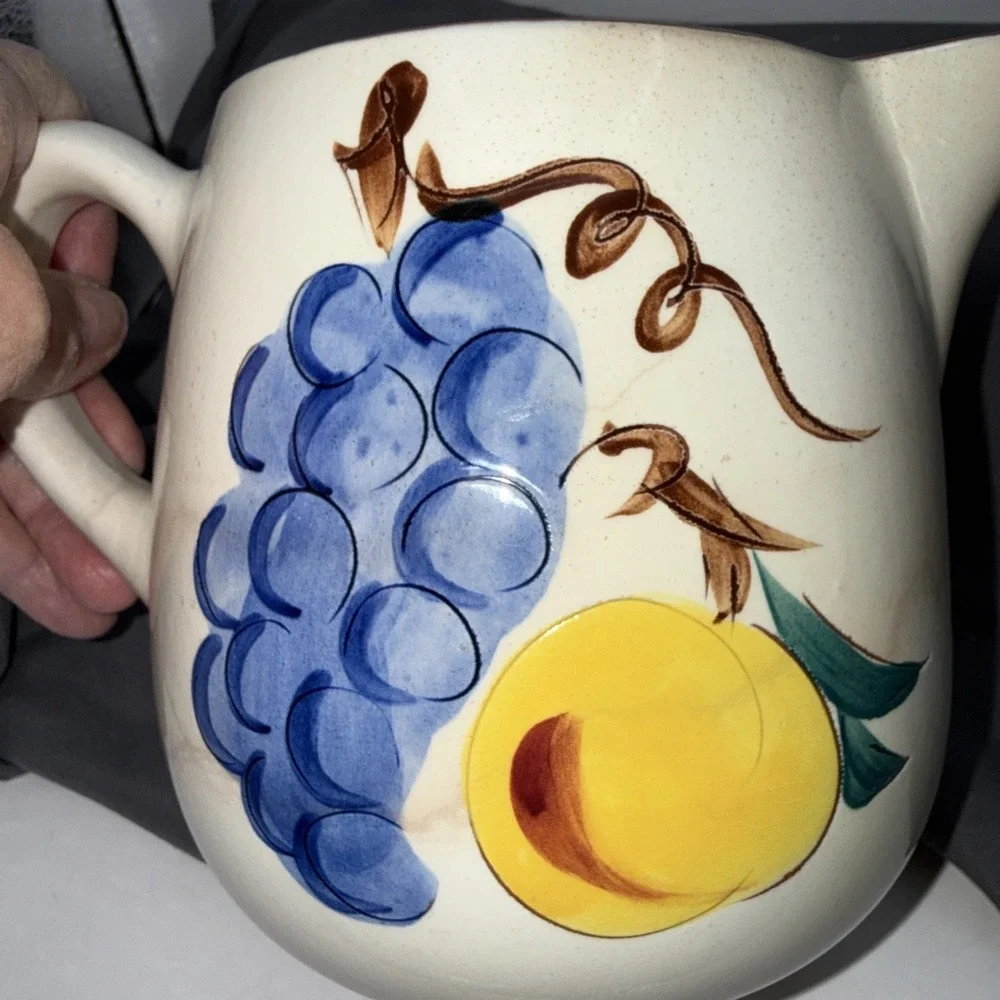 Vintage Stangl Pottery FRUIT Pattern 1QT  Hand Painted MidCentury PITCHER